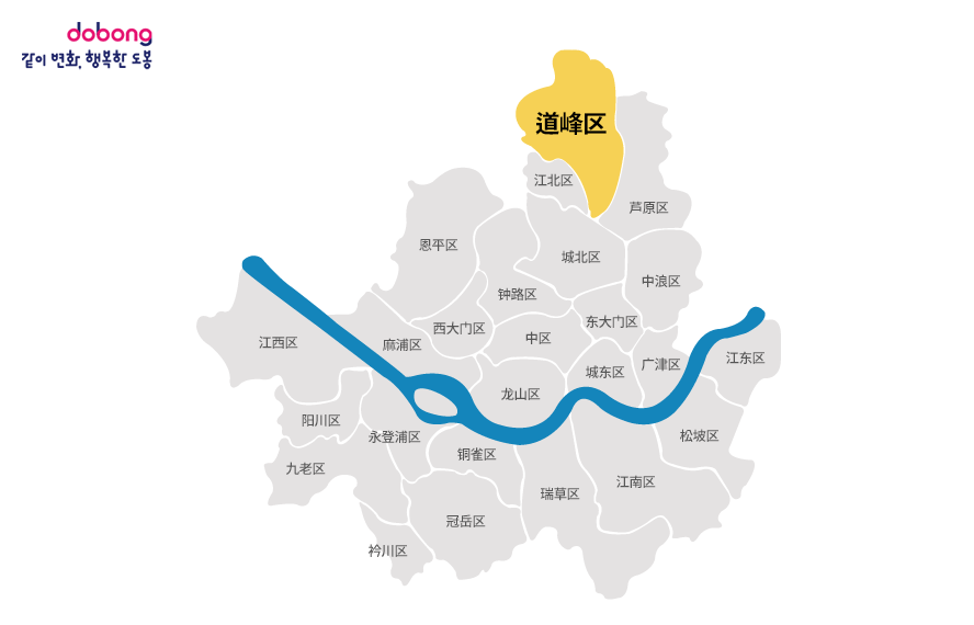 显示道峰区位置的首尔市行政区划图
