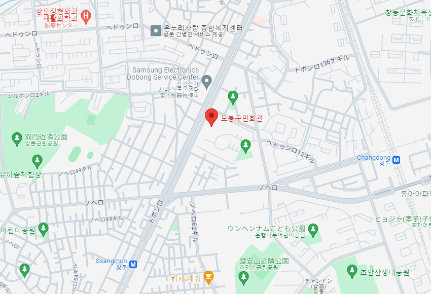道峰区多文化家族支援センターの位置を示す地図
