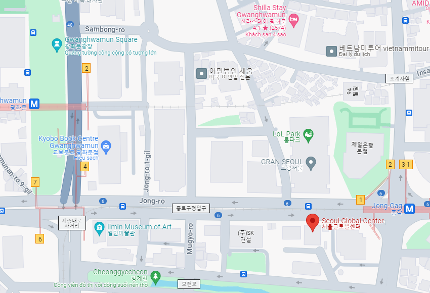 Bản đồ vị trí Trung tâm Quốc tế Seoul